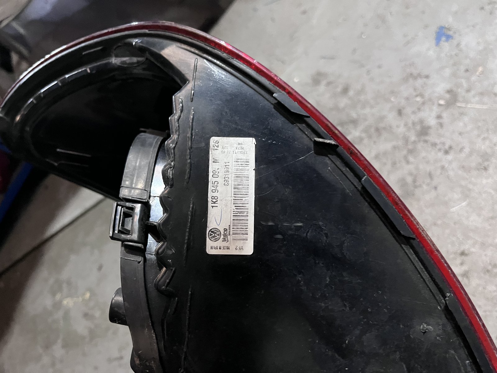 VW SCIROCO 2012 3 D00R NSR TAIL LIGHT  photo 5