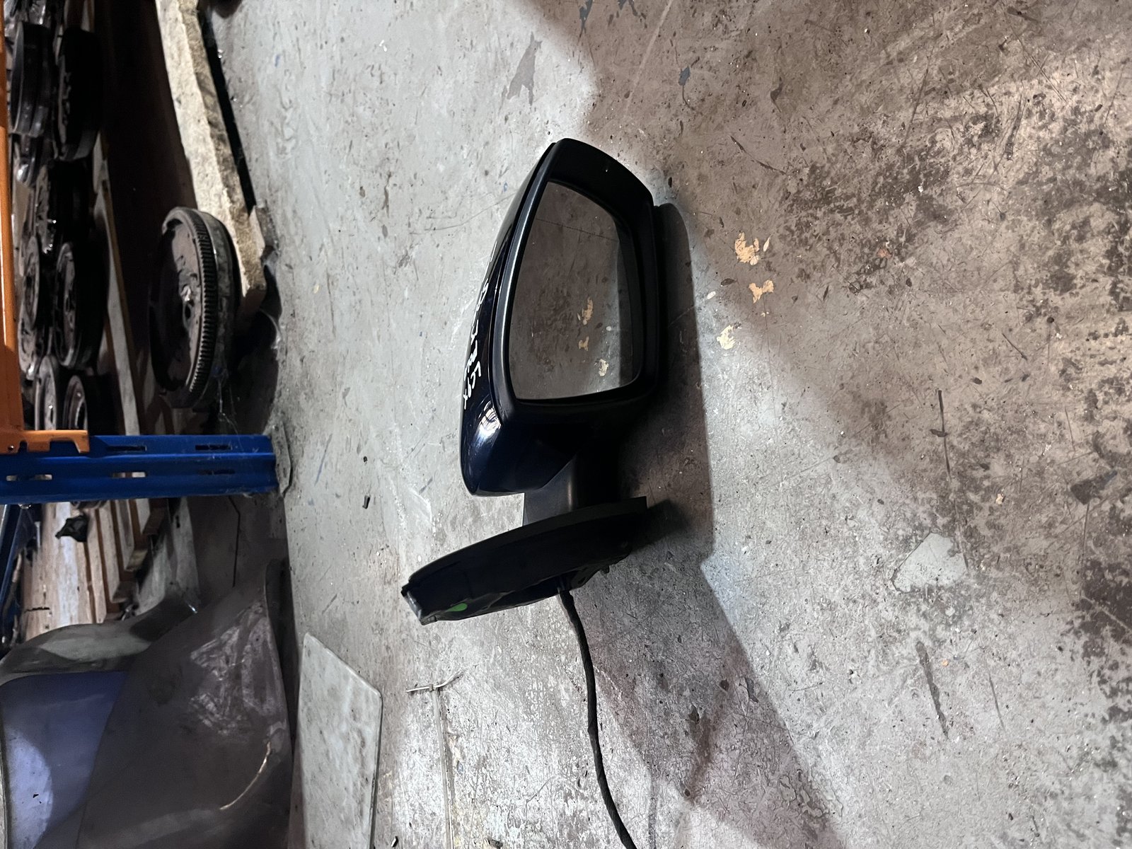 VW POLO 13 OSF WING MIRROR BLACK LC9X