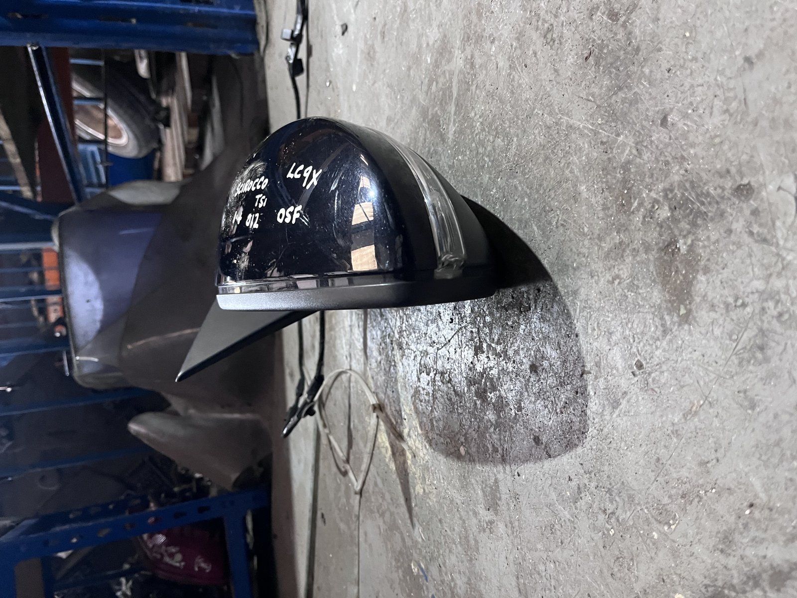VW SCCIROCO TSI OSF WING MIRROR BLACK LC9X photo 2