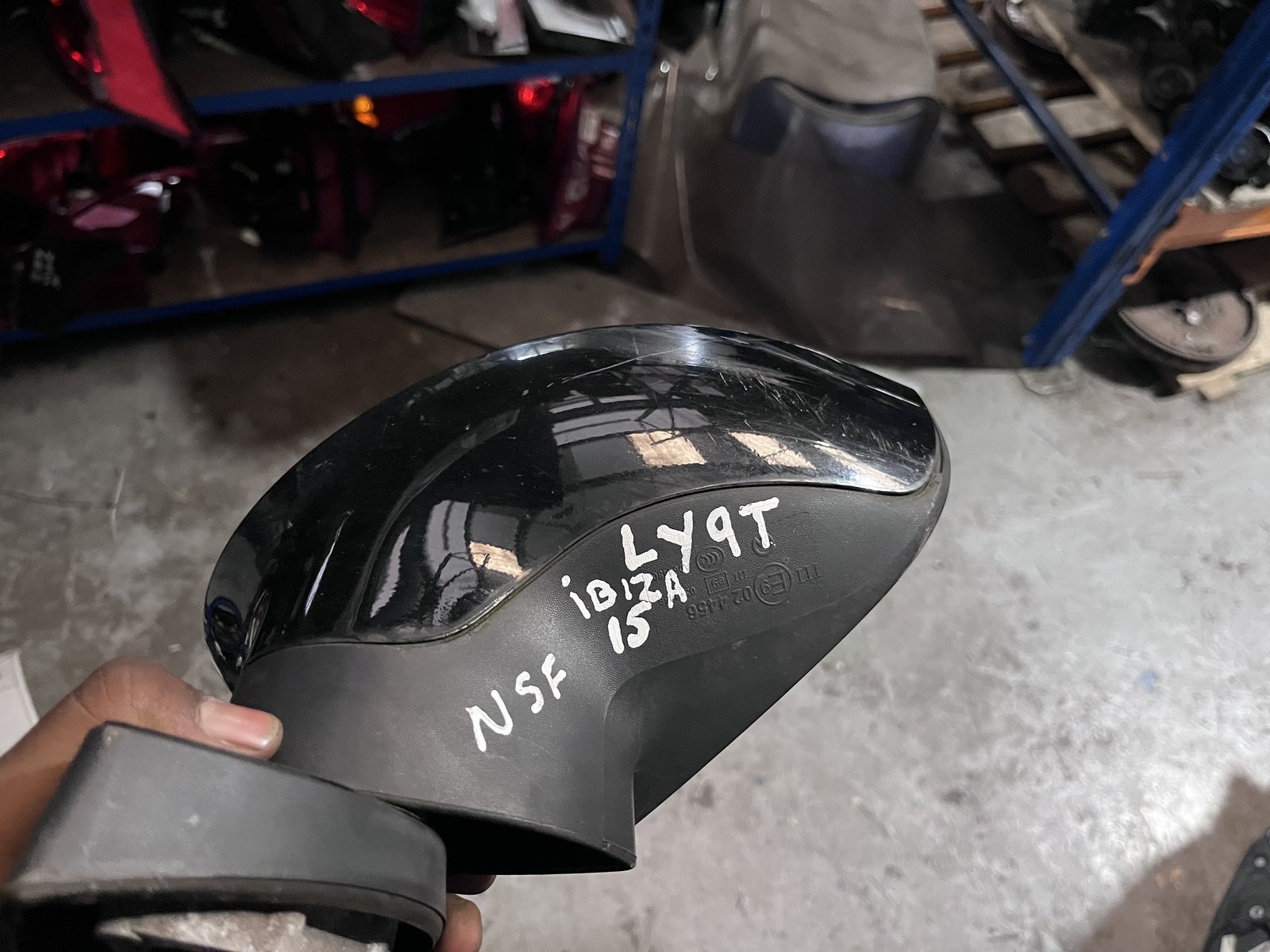 SEAT IBIZA 15 NSF WING MIRROR BLACK LY9T photo 5