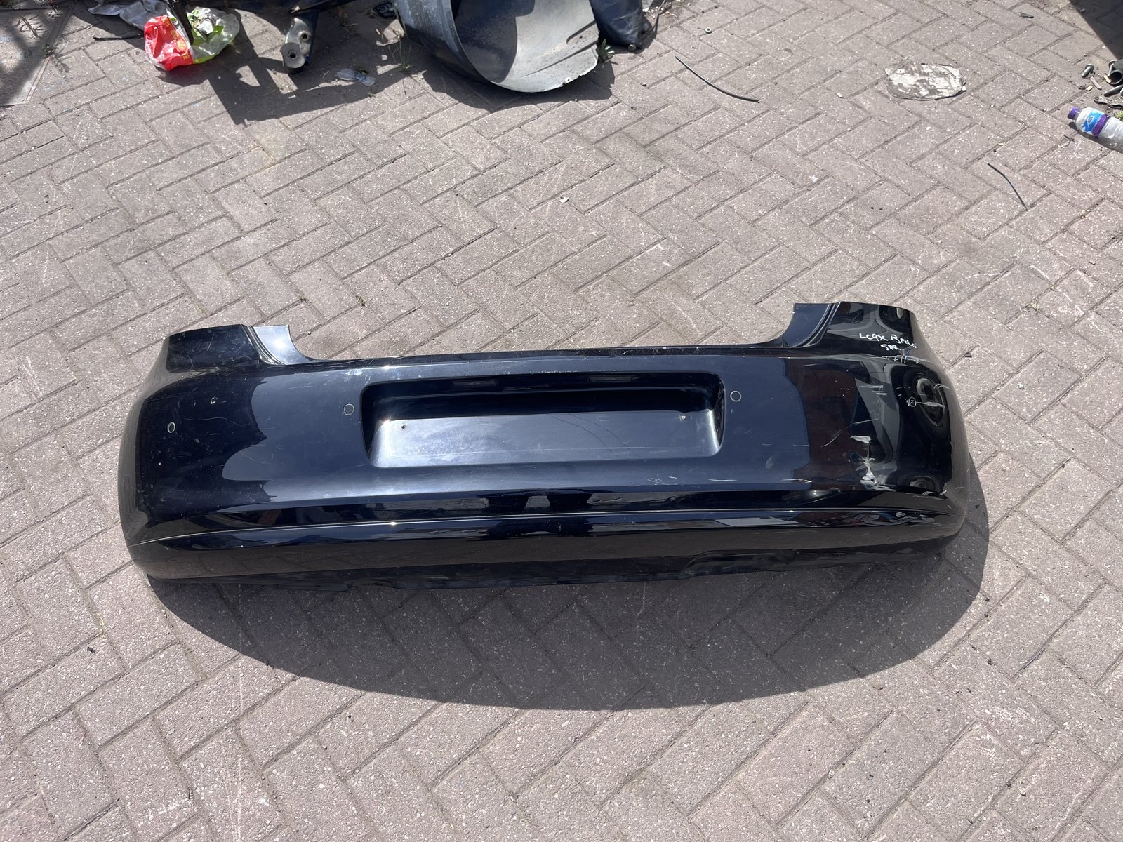 VW POLO 6R 13 REAR BACK BUMPER BLACK LC9X