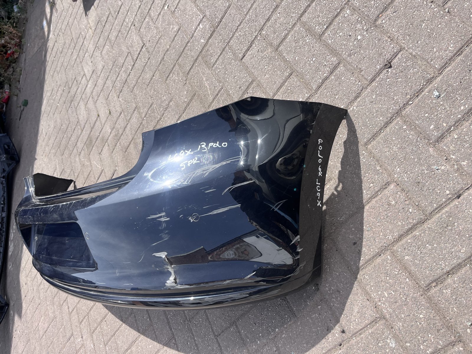 VW POLO 6R 13 REAR BACK BUMPER BLACK LC9X photo 2